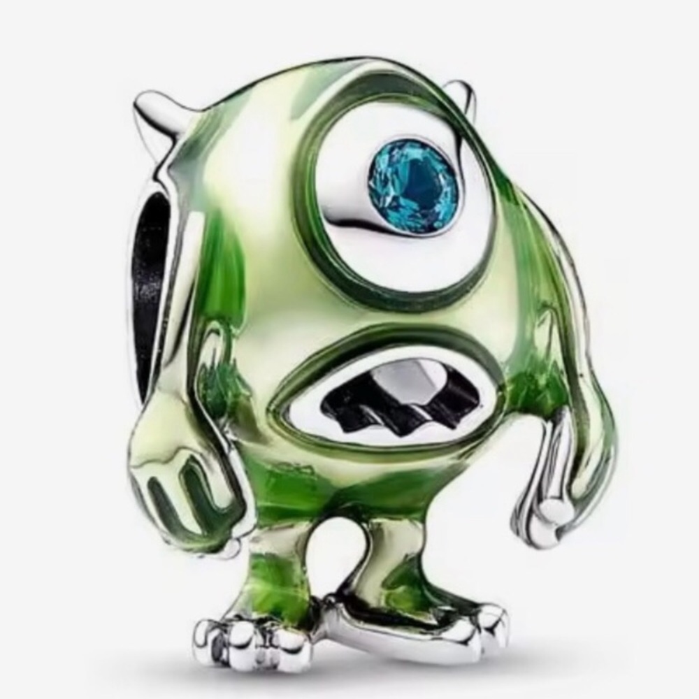 Silver & Green One-Eyed Monster Charm for Pandora bracelet new